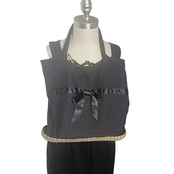 Murval Canvas Drawstring Tote Bag Black Rubber Bottom - Picture 1 of 6